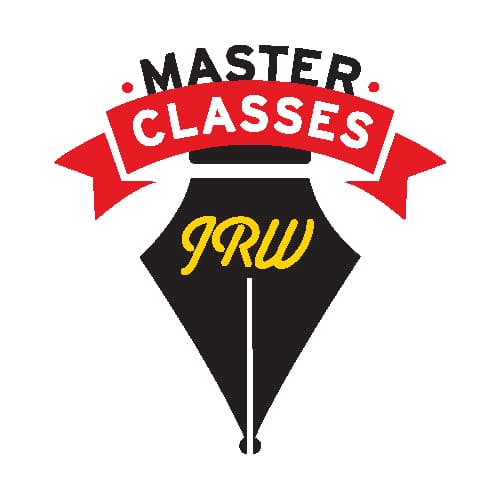 Master class logo with quill pen