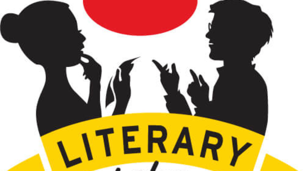 Literary Salon Logo - two people talking with each other