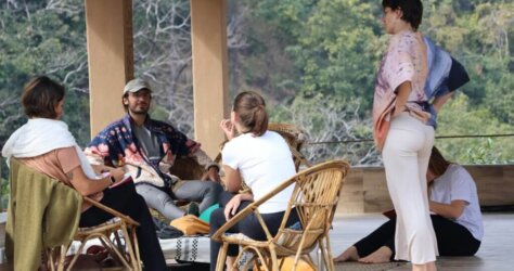 group of writers at a retreat