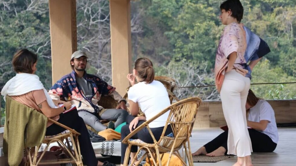 group of writers at a retreat